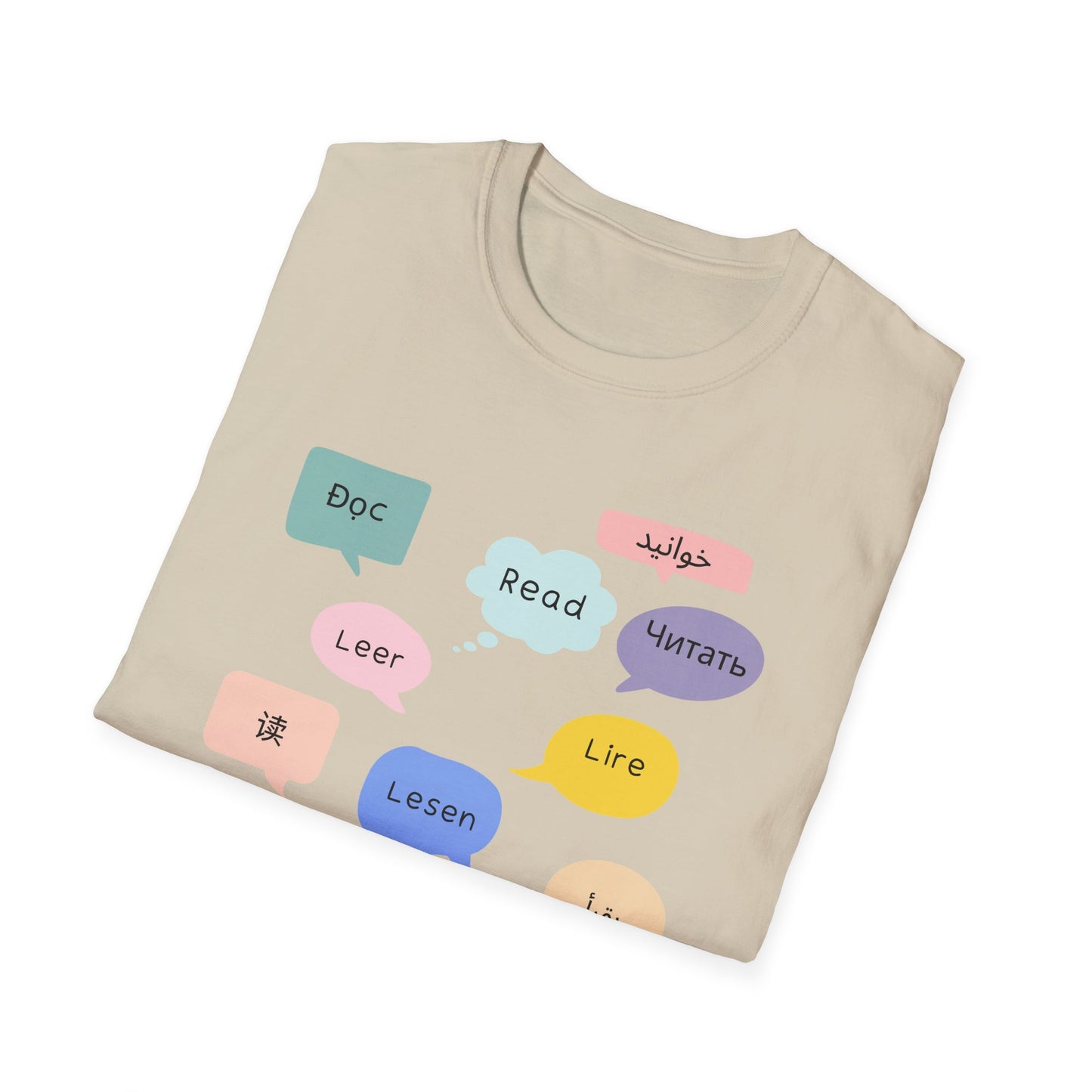 Multilingual Reading T-Shirt, Fun Language Tee, Book Lover Gift, Educational Shirt, Casual Wear for Readers