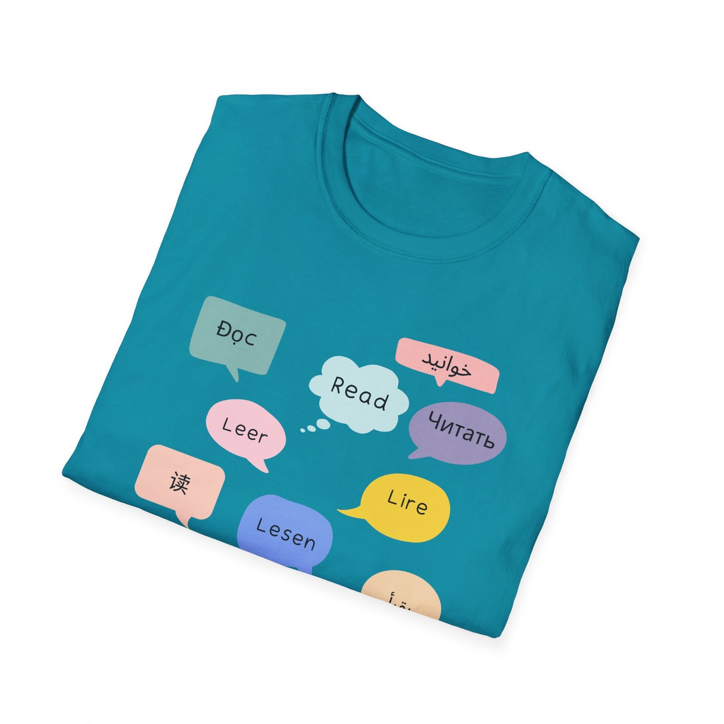 Multilingual Reading T-Shirt, Fun Language Tee, Book Lover Gift, Educational Shirt, Casual Wear for Readers