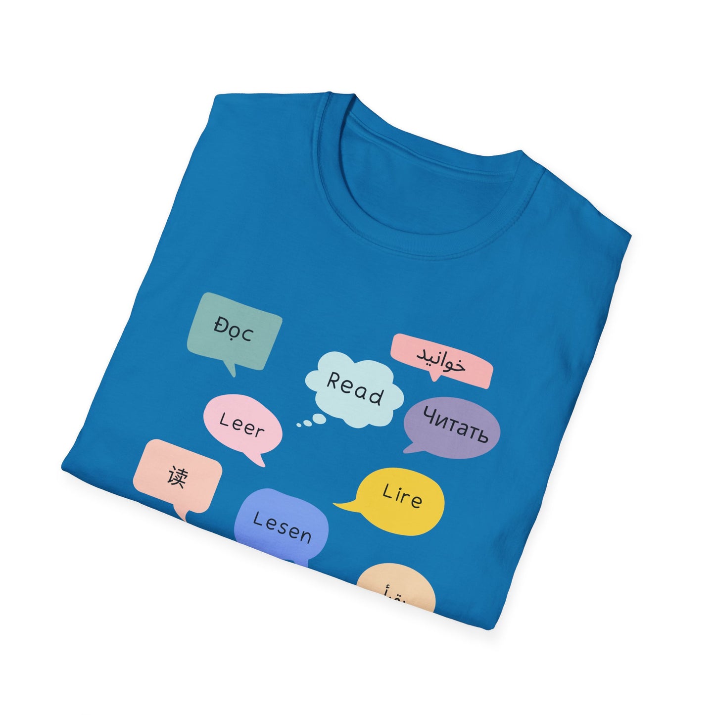 Multilingual Reading T-Shirt, Fun Language Tee, Book Lover Gift, Educational Shirt, Casual Wear for Readers