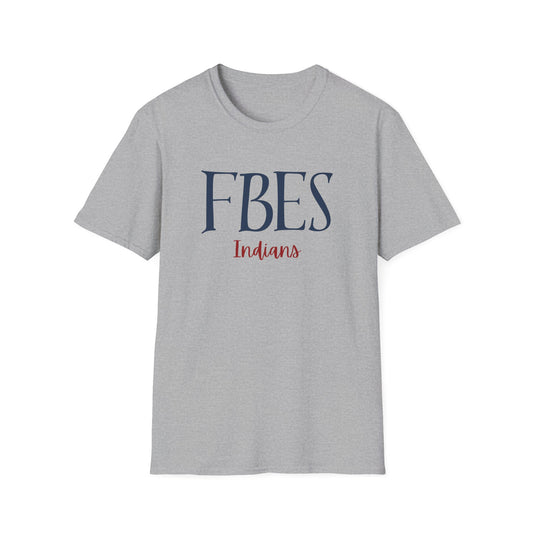 **FBES** Elementary Indians Unisex Softstyle T-Shirt, School Spirit Tee, Custom T-Shirt, Casual Wear, Student Apparel, Gift for Teachers