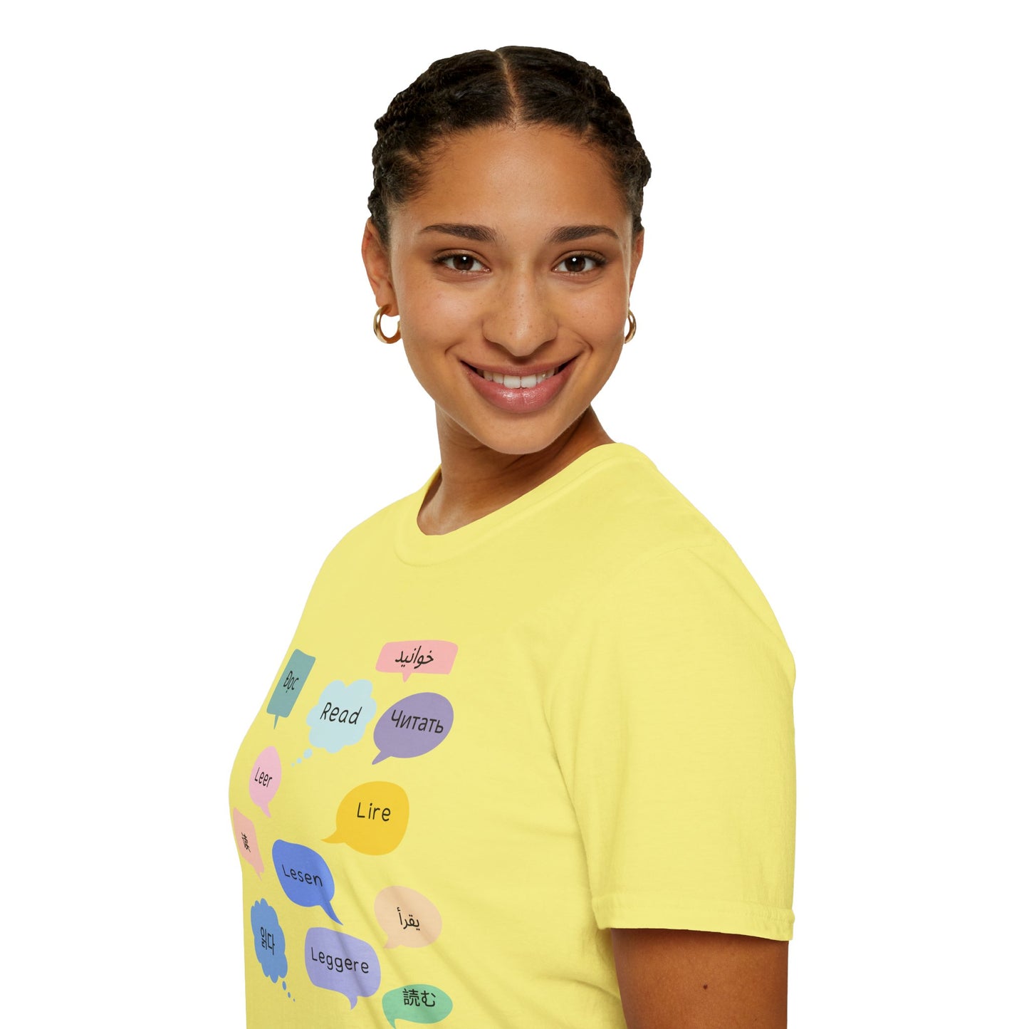 Multilingual Reading T-Shirt, Fun Language Tee, Book Lover Gift, Educational Shirt, Casual Wear for Readers