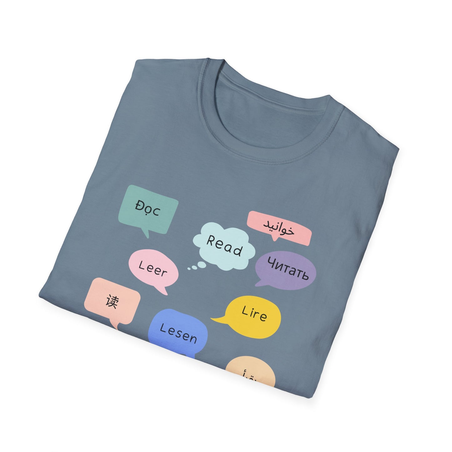 Multilingual Reading T-Shirt, Fun Language Tee, Book Lover Gift, Educational Shirt, Casual Wear for Readers