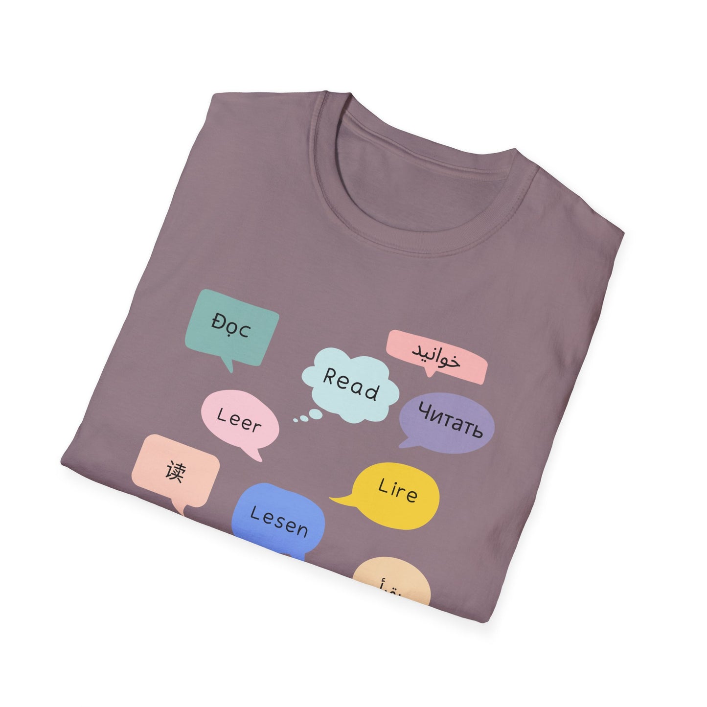 Multilingual Reading T-Shirt, Fun Language Tee, Book Lover Gift, Educational Shirt, Casual Wear for Readers
