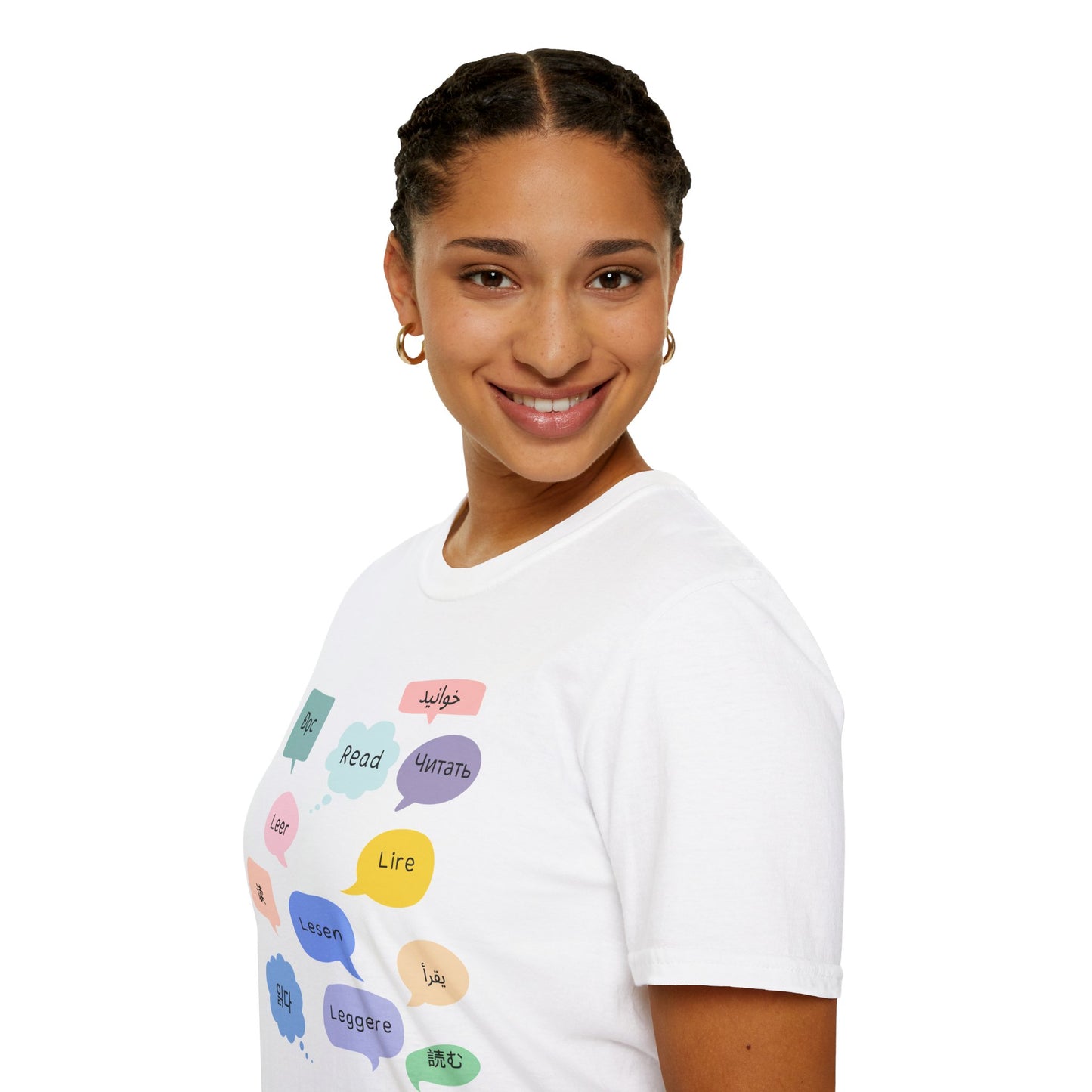 Multilingual Reading T-Shirt, Fun Language Tee, Book Lover Gift, Educational Shirt, Casual Wear for Readers