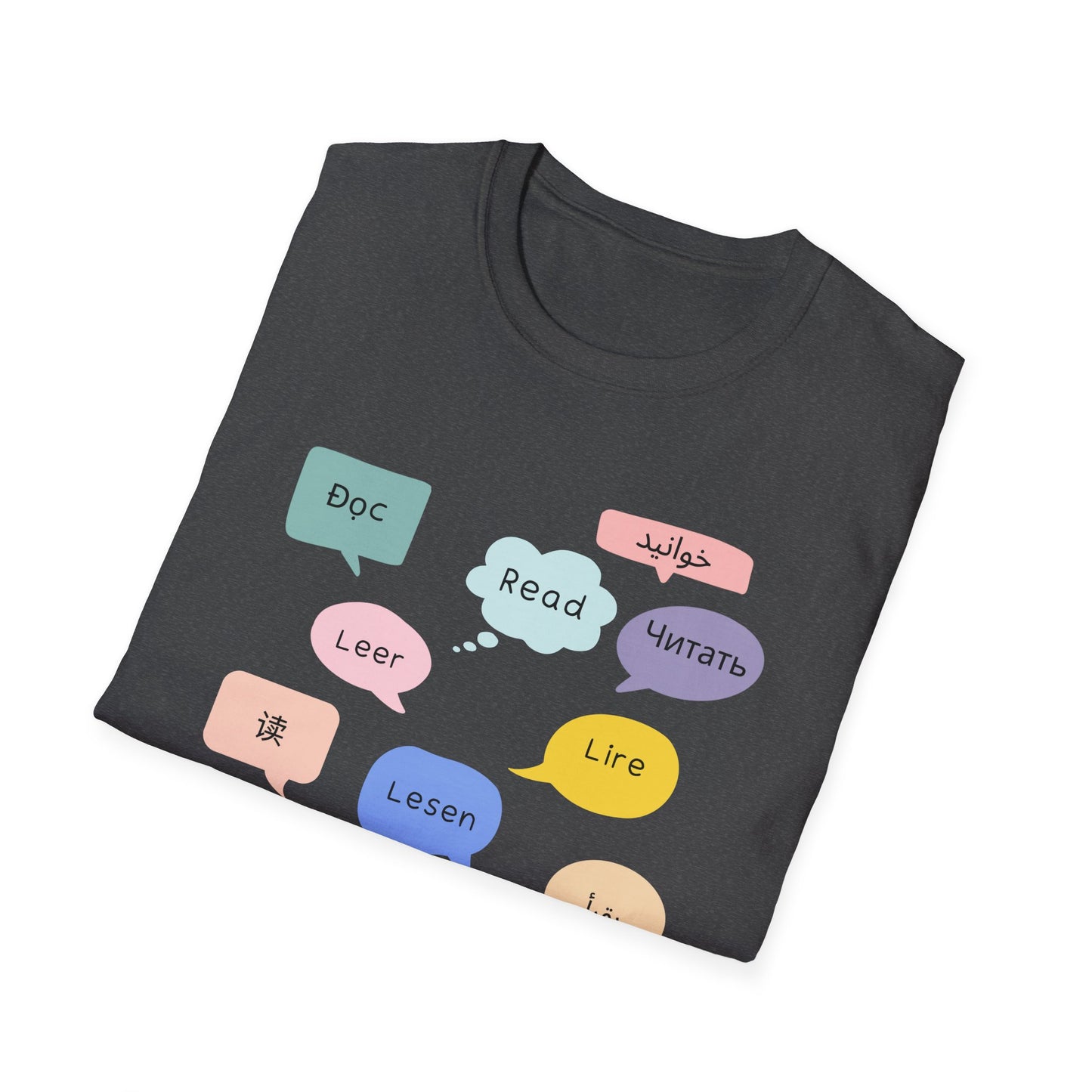 Multilingual Reading T-Shirt, Fun Language Tee, Book Lover Gift, Educational Shirt, Casual Wear for Readers