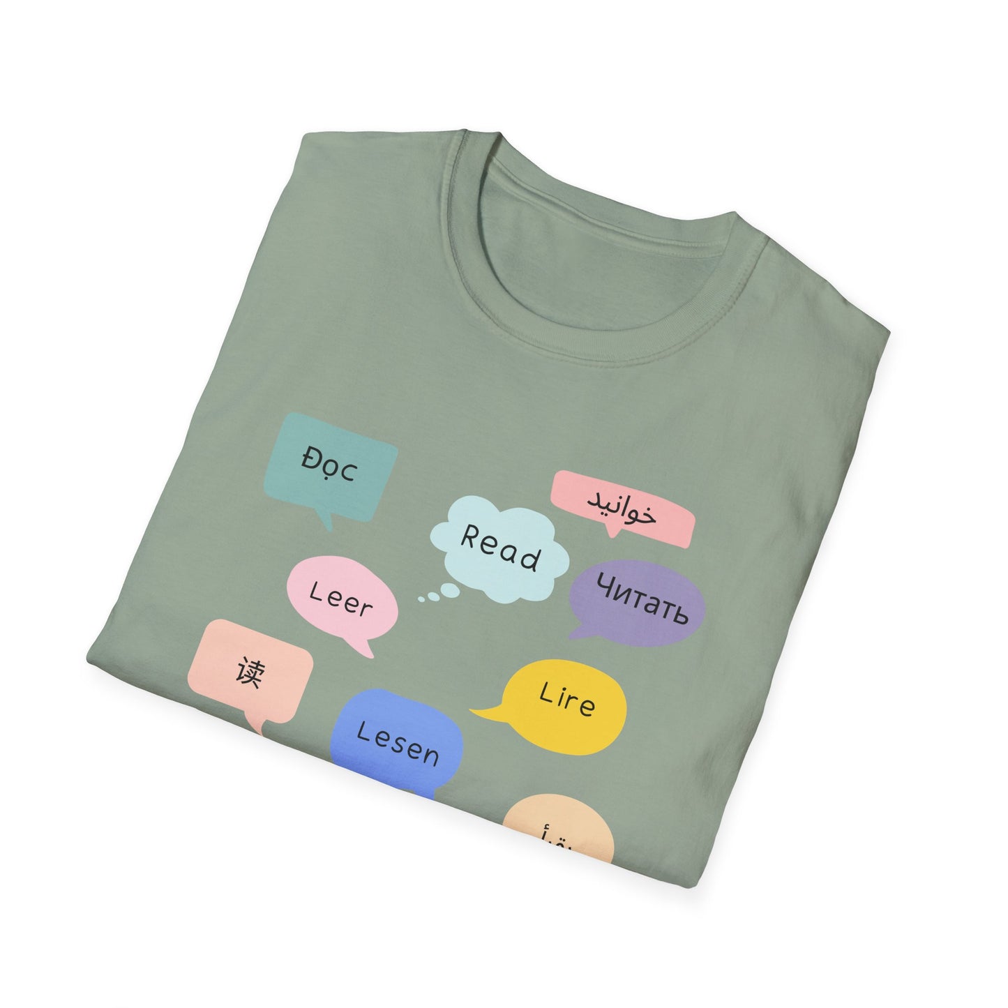 Multilingual Reading T-Shirt, Fun Language Tee, Book Lover Gift, Educational Shirt, Casual Wear for Readers