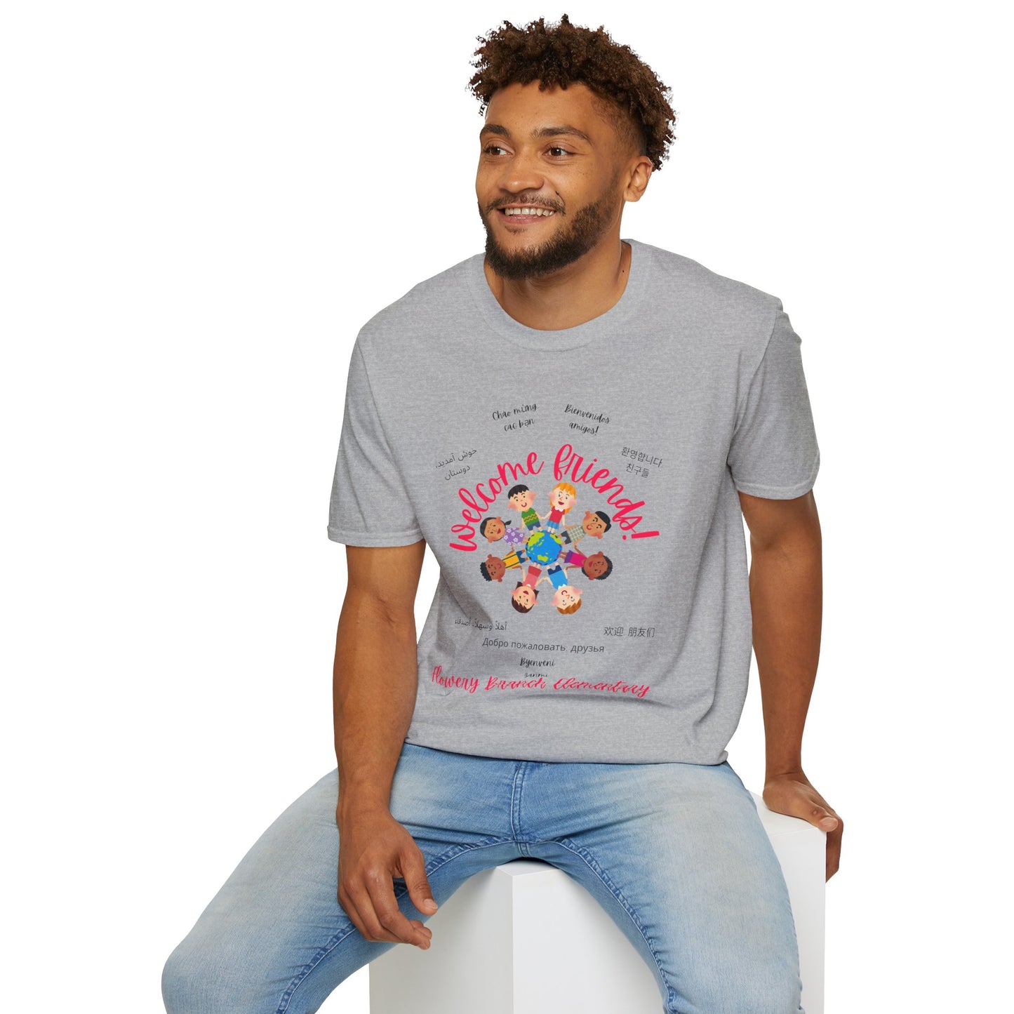 *FBES* Multilingual Welcome Friends Softstyle T-Shirt - ESOL Inclusion Back to School