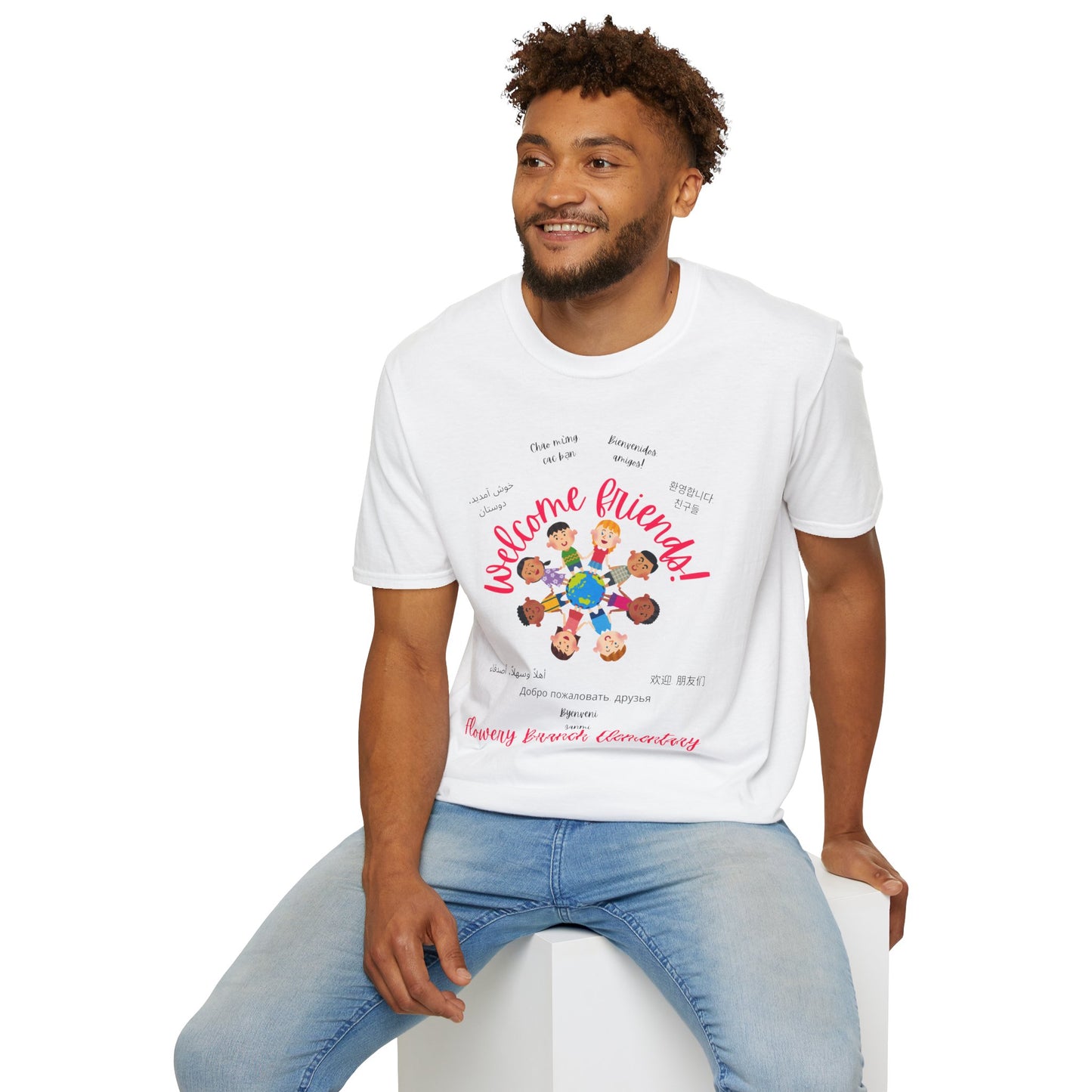 *FBES* Multilingual Welcome Friends Softstyle T-Shirt - ESOL Inclusion Back to School