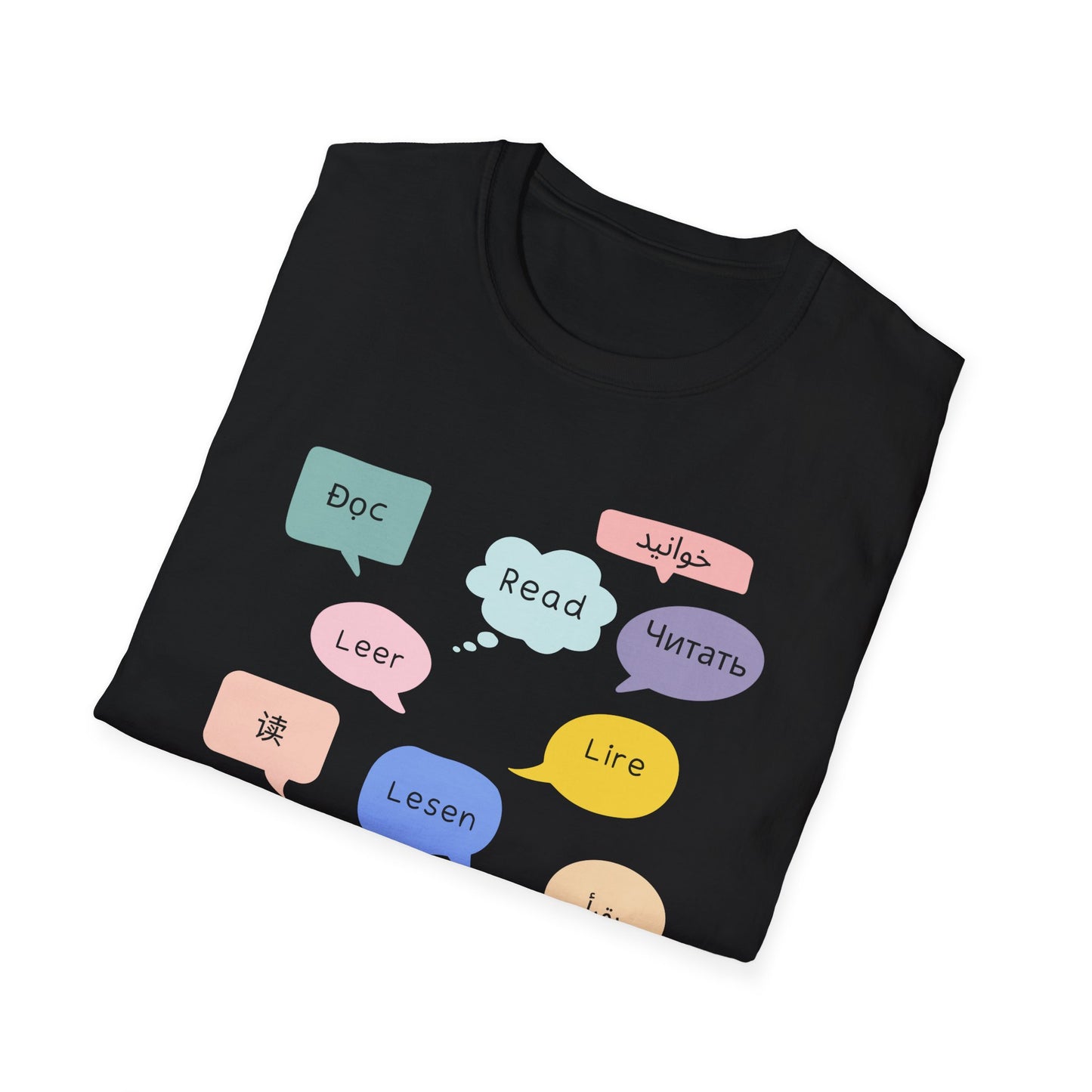 Multilingual Reading T-Shirt, Fun Language Tee, Book Lover Gift, Educational Shirt, Casual Wear for Readers