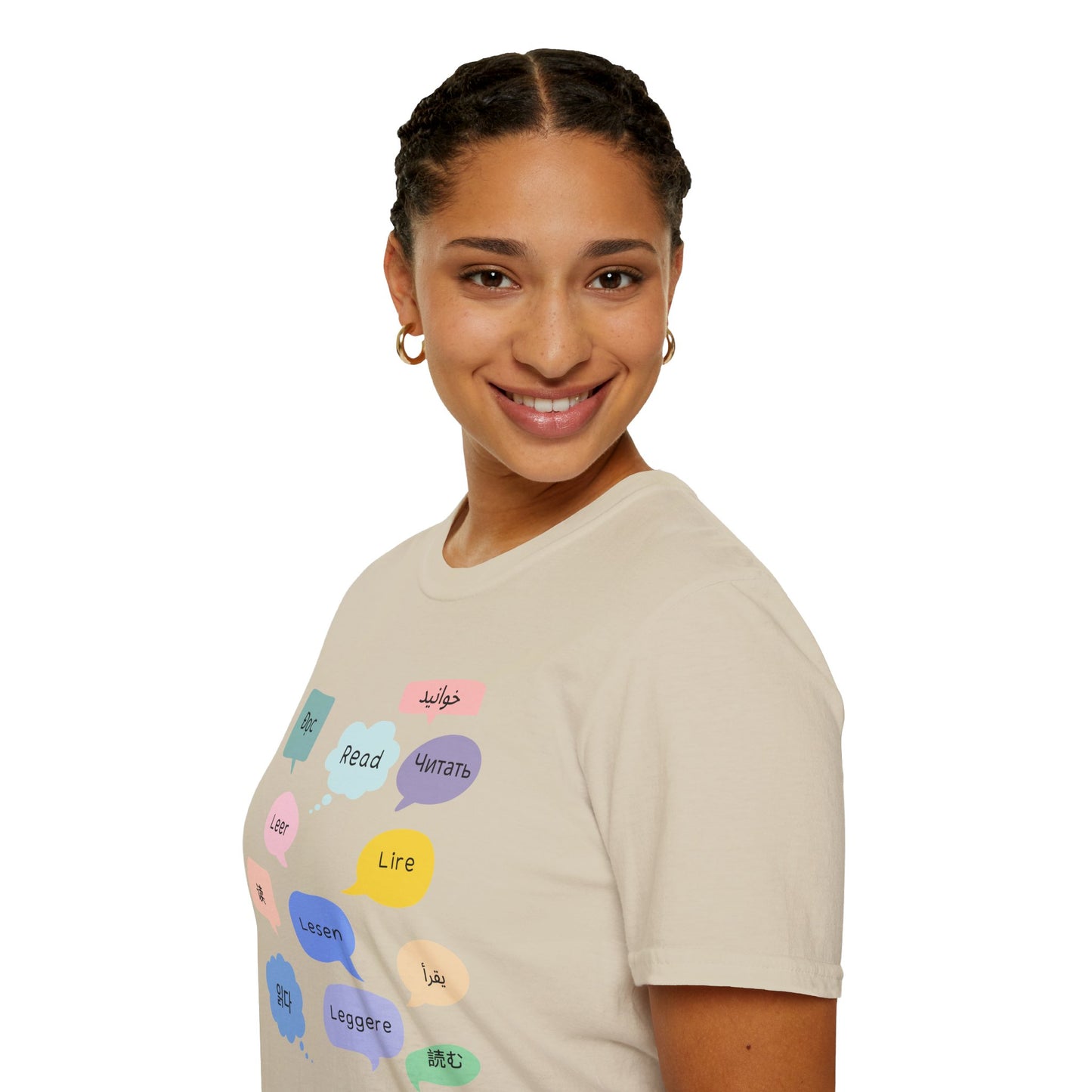Multilingual Reading T-Shirt, Fun Language Tee, Book Lover Gift, Educational Shirt, Casual Wear for Readers
